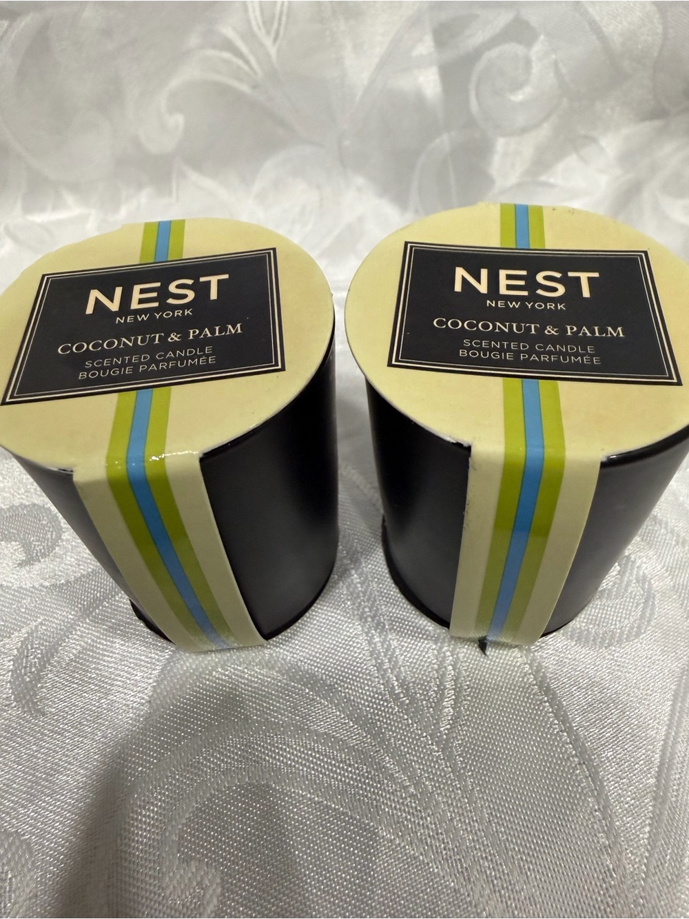2 NEST Fragrances Coconut & Palm Candles in Black Glass